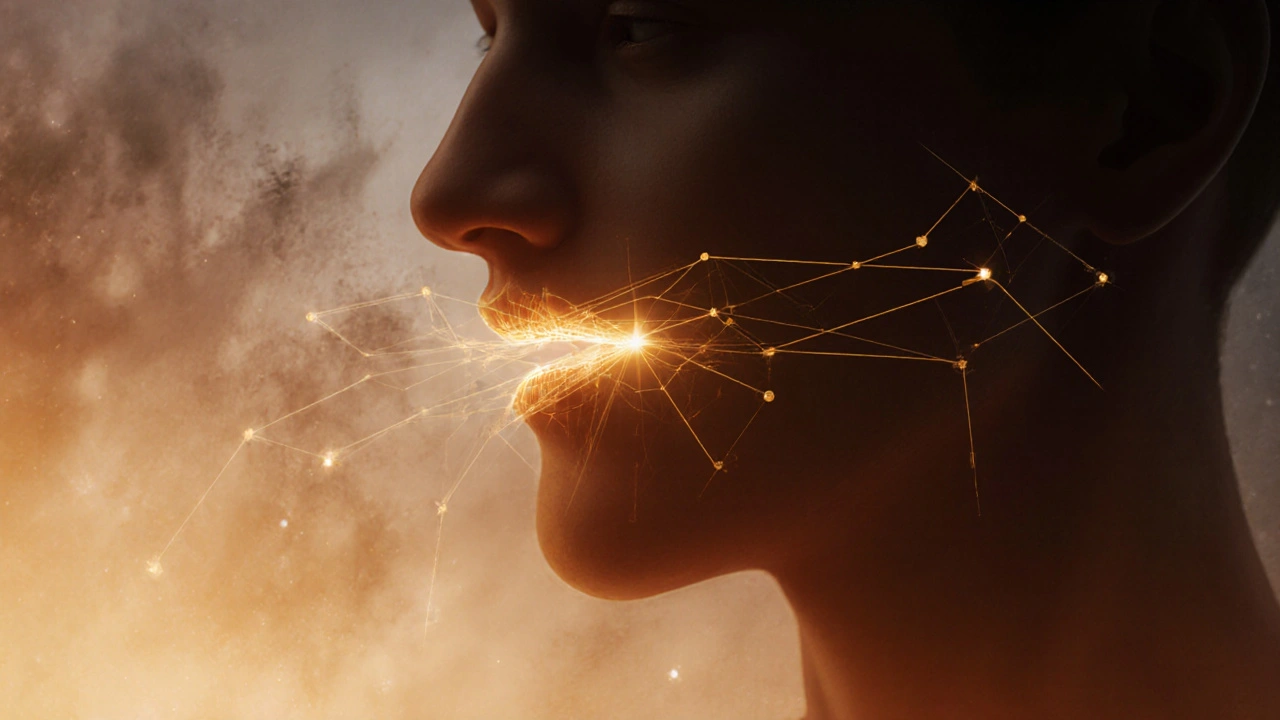 Profily tváře s viditelnými silovými linkami, které upravují polohu čelistí.