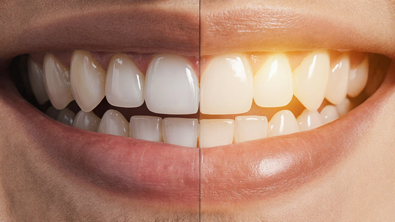 Před a po transformaci úsměvu s keramickými fazetami.