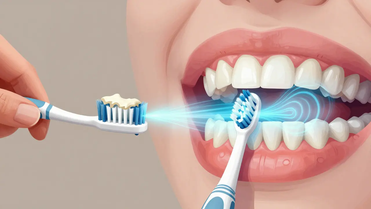 Porovnání manuálního a sonického kartáčku: jeden odstraňuje jen povrch, druhý proniká pod dásně a mezi zuby.