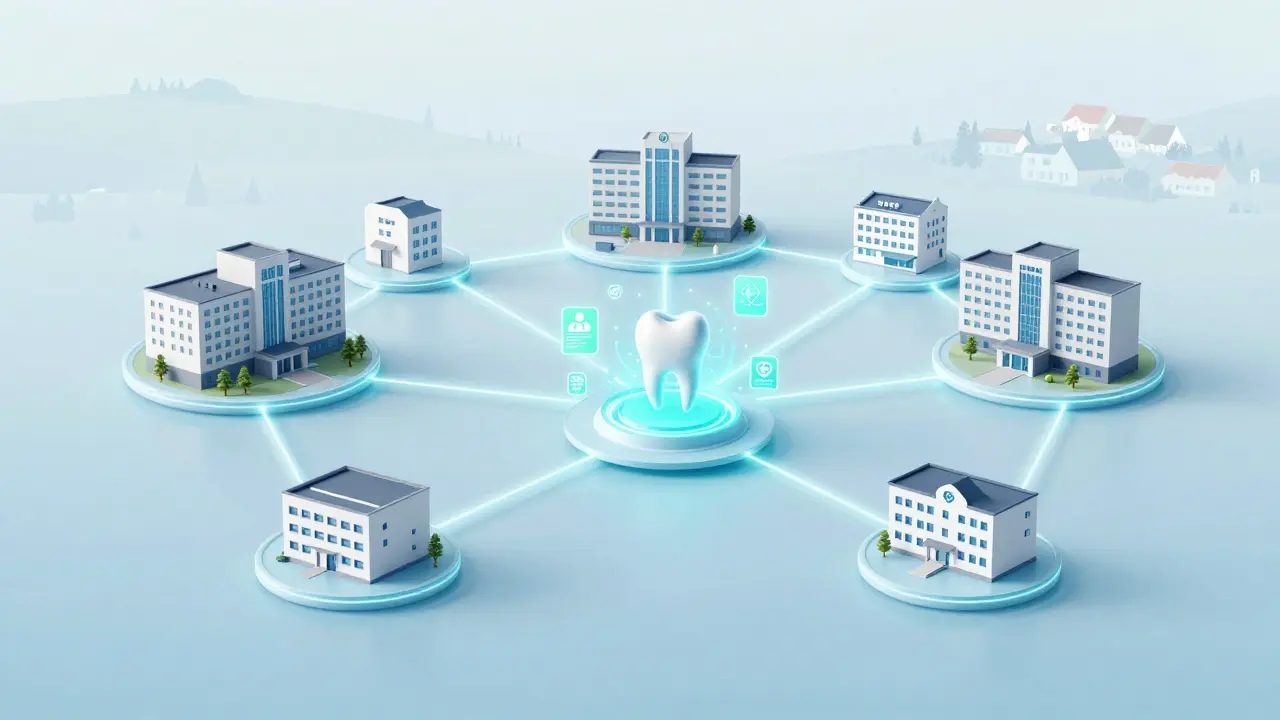 Síť zdravotnických zařízení v Olomouci propojená digitálními linkami.