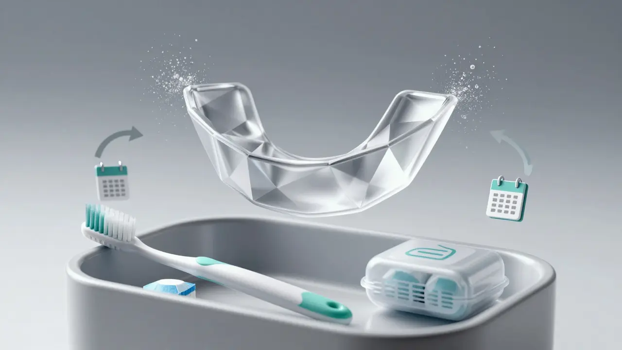 Abstraktní zobrazení čištění a péče o chránič v sterilním prostředí