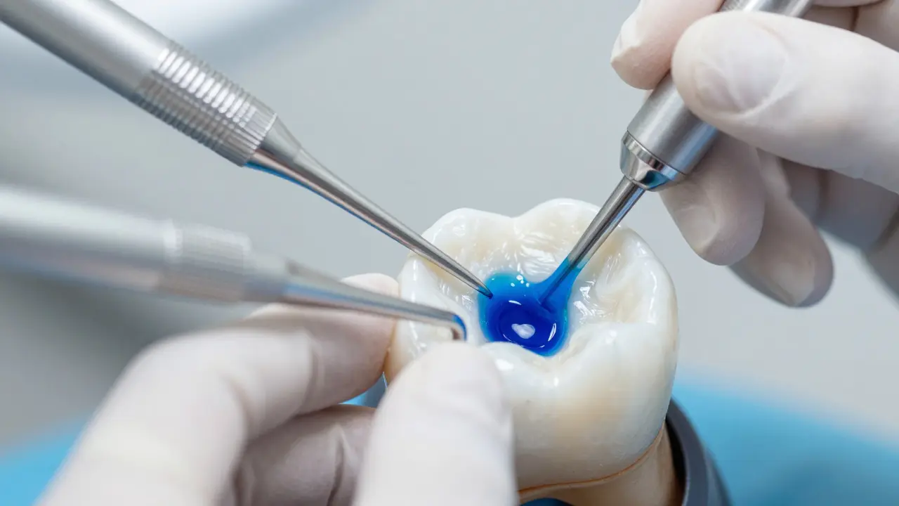 Dentální diagnostika s barevným testem