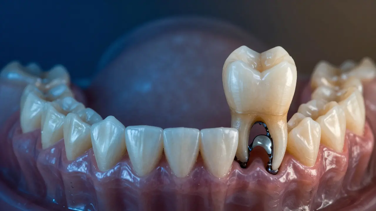 Split image comparing healthy jaw with implant versus bone loss from delayed tooth replacement.