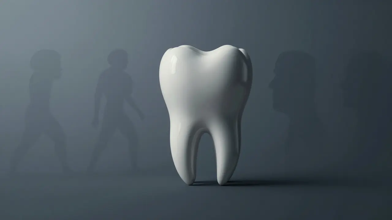 Konceptuální zobrazení moudrostního zubu a evoluce