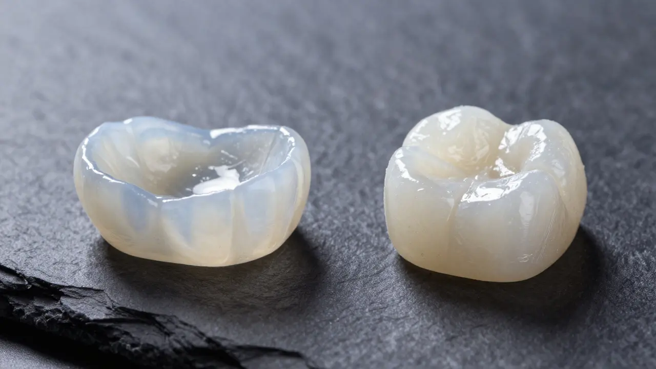 Porcelánová a kompozitní destička pro dentální veneers