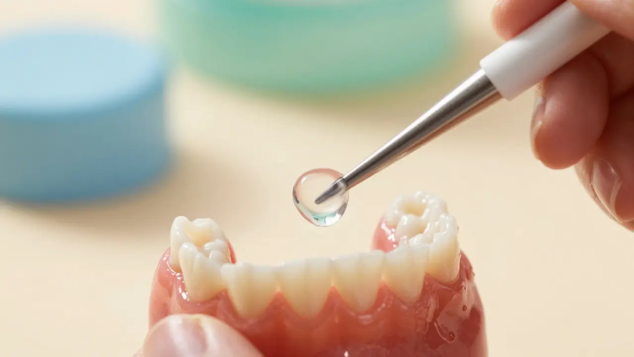 Přesná aplikace bělicího gelu do dentálního štítku